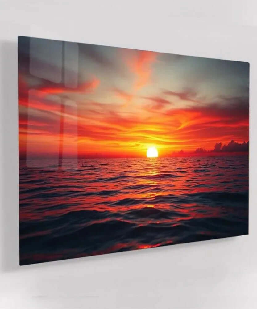 Ocean Fire - Online Schilderij - Glas Schilderij