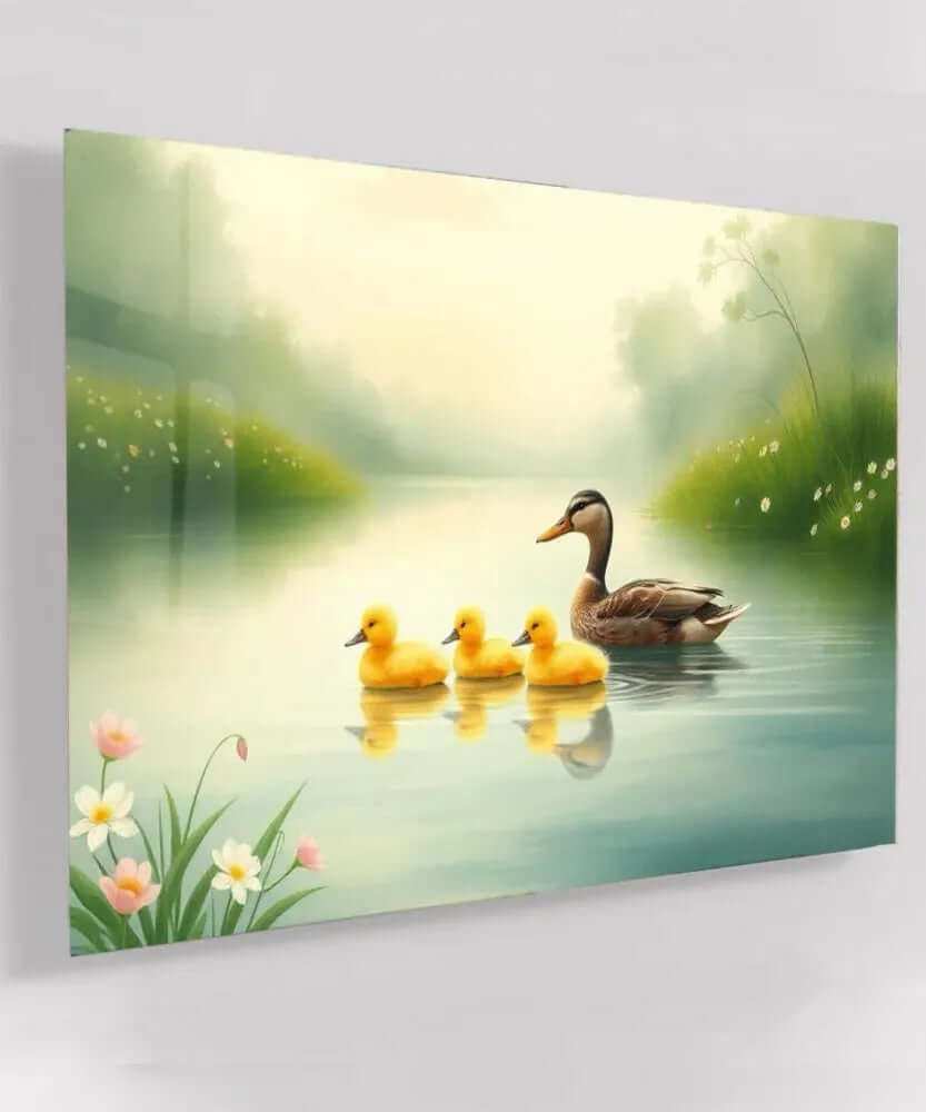 Mother's Love Duck - Online Schilderij - Glas Schilderij