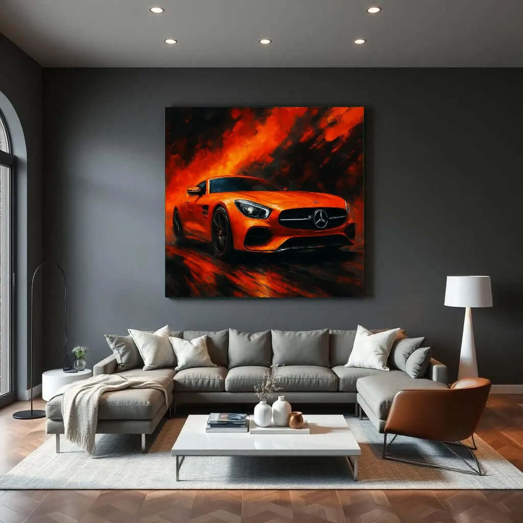AMG GT A Burst of Color - Online Schilderij - Canvas Schilderij