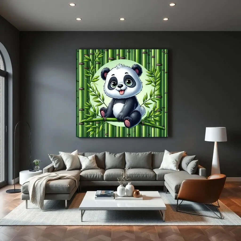 Bamboo Baby Panda - Online Schilderij - Canvas Schilderij
