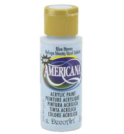 Blue Haven Americana acrylic paint bottle from Americana DecoArt, ideal for art and home decor projects.