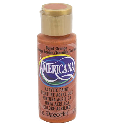 Burnt Orange Americana acrylic paint bottle from Americana DecoArt, ideal for art and home decor projects.