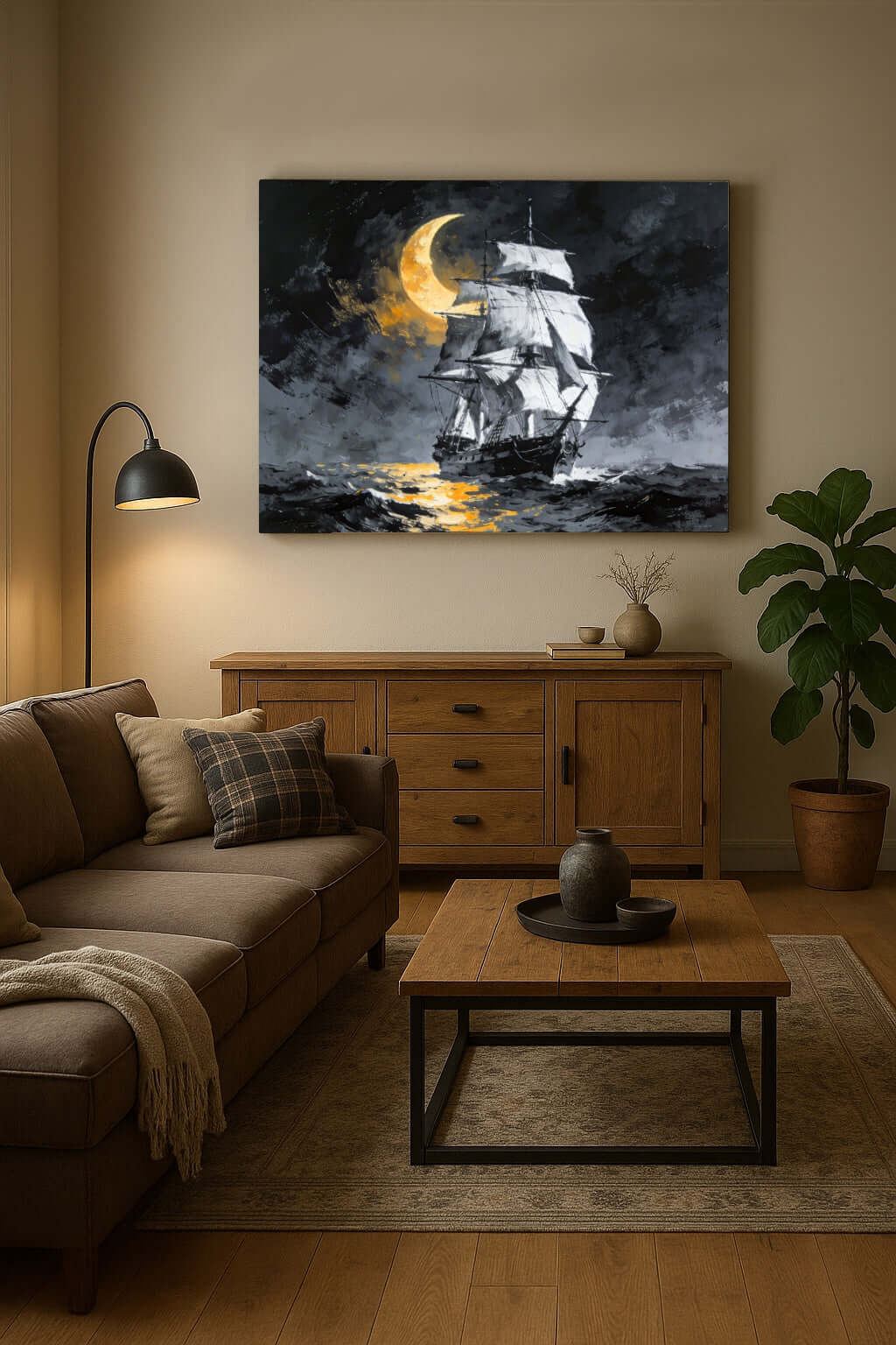 Canvas Schilderij Mysterieus Nachtzee woonkamer