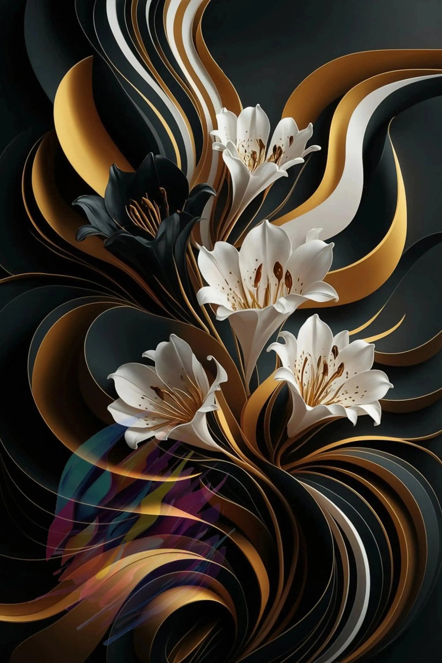 Black & Gold Elegance - Online Schilderij - Canvas Schilderij