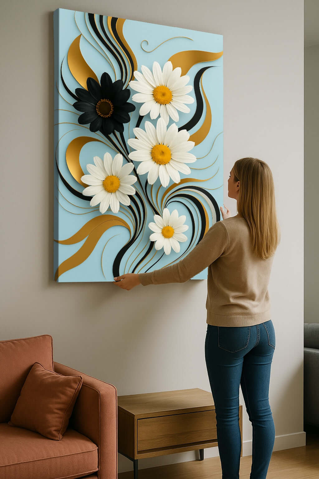 Canvas schilderij Abstract Daisy