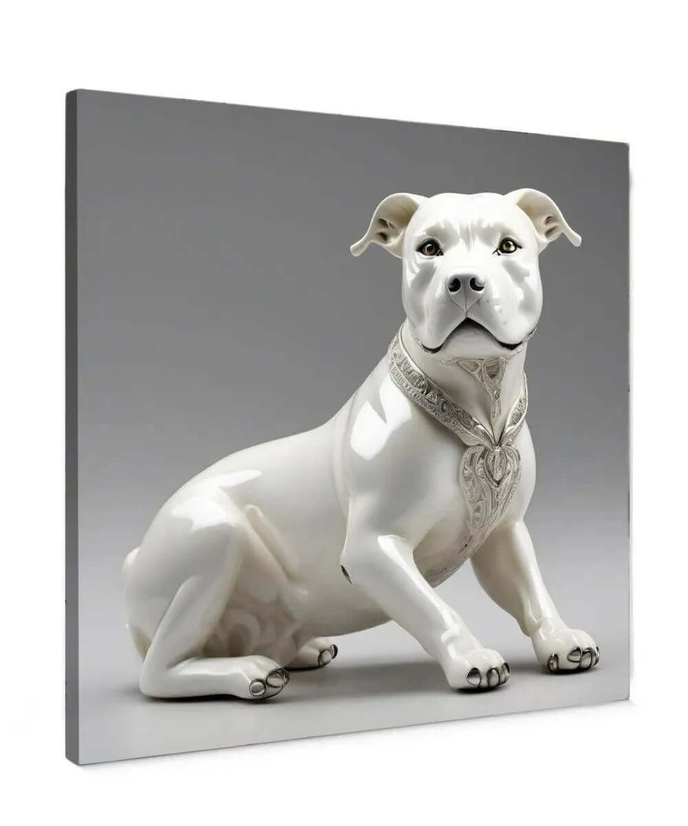 White Porcelain Dog - Online Schilderij - Canvas Schilderij