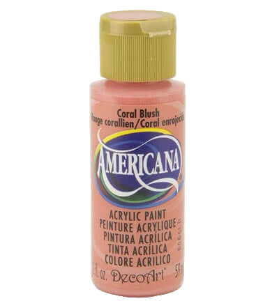 Coral Blush Americana acrylic paint bottle from Americana DecoArt, ideal for art and home decor projects.