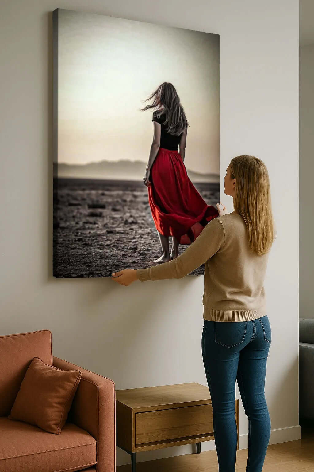 Crimson Solitude - Online Schilderij - Canvas Schilderij