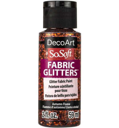 DecoArt SoSoft Glitters Autumn Flame oranje glittertextielverf 59 ml DSSFG09-30