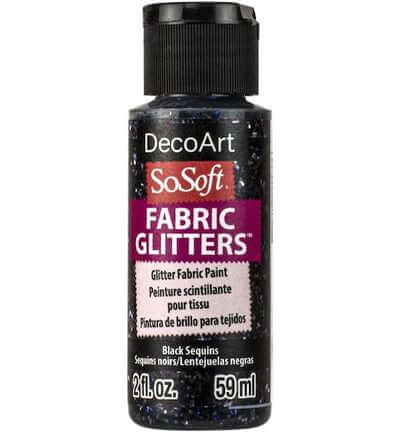 DecoArt SoSoft Glitters Black Sequins zwarte glittertextielverf 59 ml DSSFG18-30