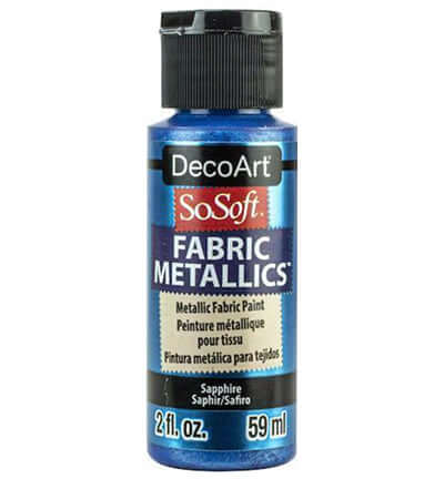 DecoArt SoSoft Fabric Metallics Sapphire blauwe textielverf 59 ml DSM36-30