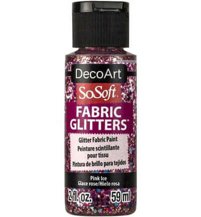 DecoArt SoSoft Glitters Pink Ice roze textielverf 59 ml DSSFG06-30