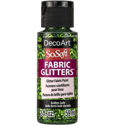 DecoArt SoSoft Glitters Golden Jade groen-gouden glittertextielverf 59 ml DSSFG11-30