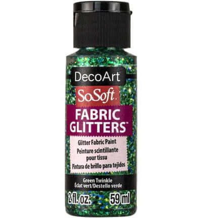 DecoArt SoSoft Glitters Green Twinkle groene glittertextielverf 59 ml DSSFG10-30