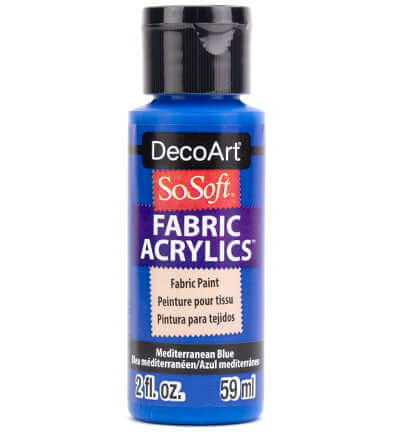 DecoArt SoSoft Mediterranean Blue blauwe textielverf 59 ml DSS85-30