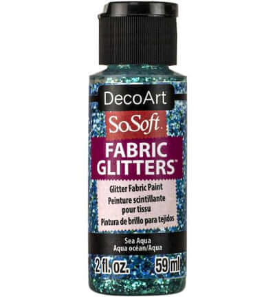 DecoArt SoSoft Glitters Sea Aqua aqua glittertextielverf 59 ml DSSFG12-30
