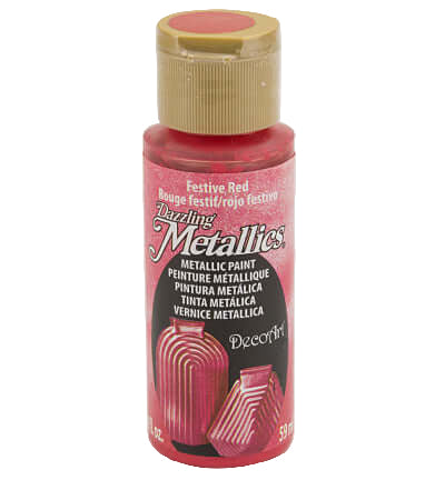 DecoArt Dazzling Metallics Festive Red 59 ml – parelmoer metallic acrylverf
