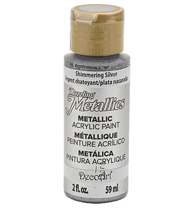DecoArt Dazzling Metallics Shimmering Silver 59 ml – parelmoer metallic acrylverf