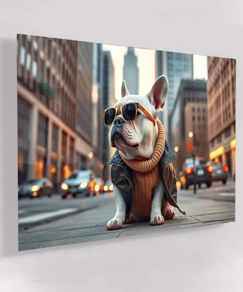 The Bulldog Boss - Online Schilderij - Glas Schilderij
