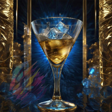 Blue Ice Martini - Online Schilderij - Canvas Schilderij