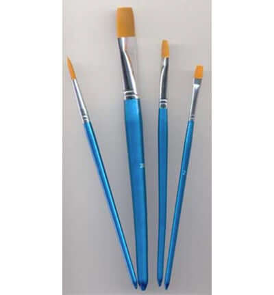 Hobby & Crafting Fun Artist Brush Set – ronde en platte penselen, 4-delig