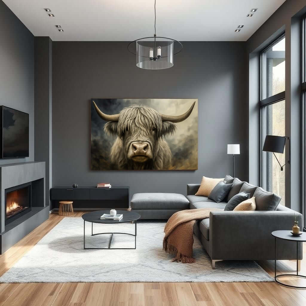 Canvas schilderij Hoorn van de Hooglanden