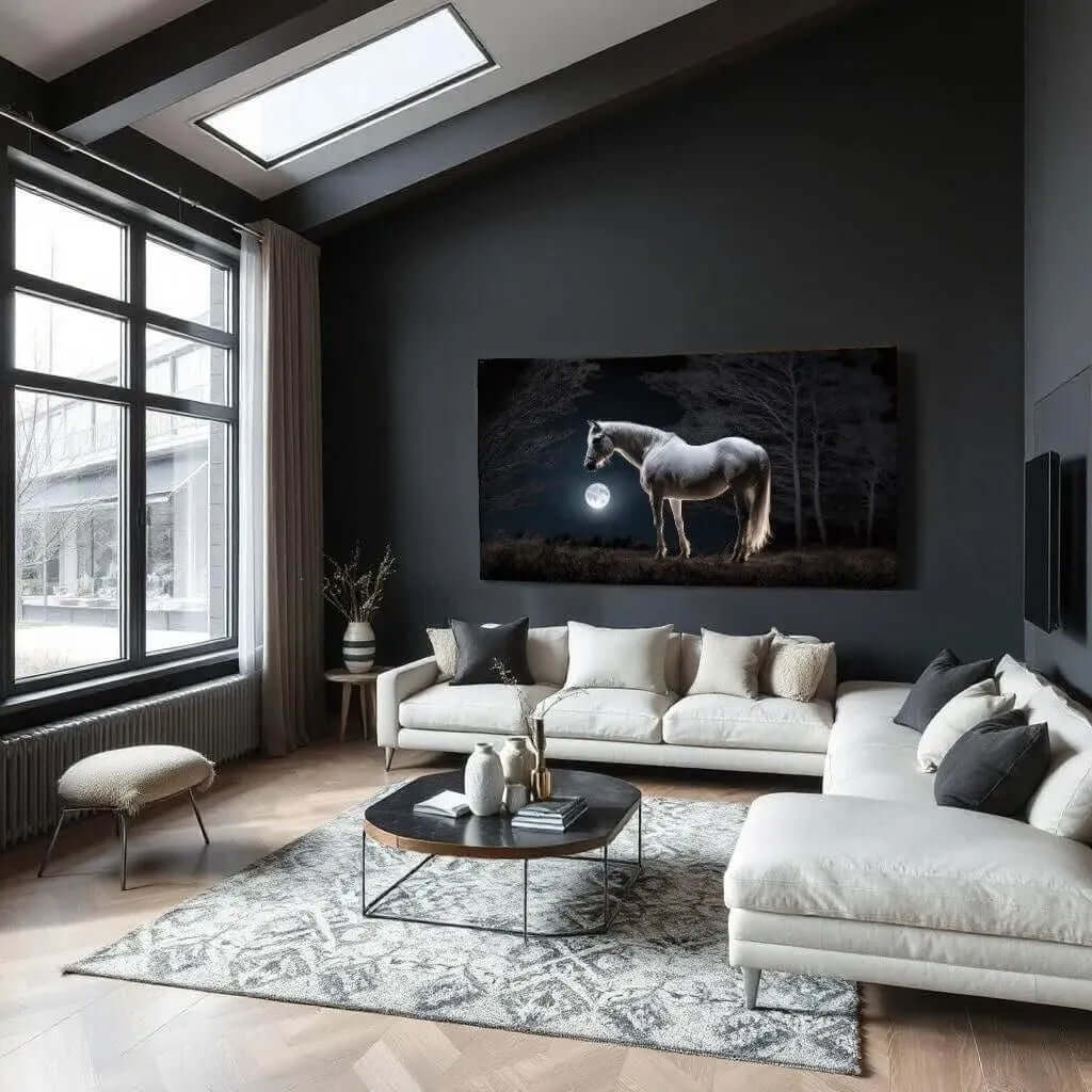Silver Moon Stallion - Online Schilderij - Canvas Schilderij