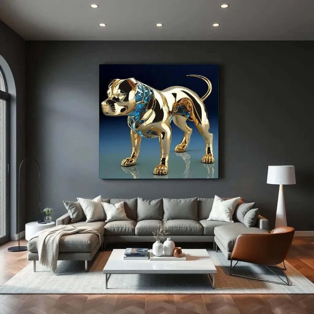 24K Bulldog - Online Schilderij - Canvas Schilderij