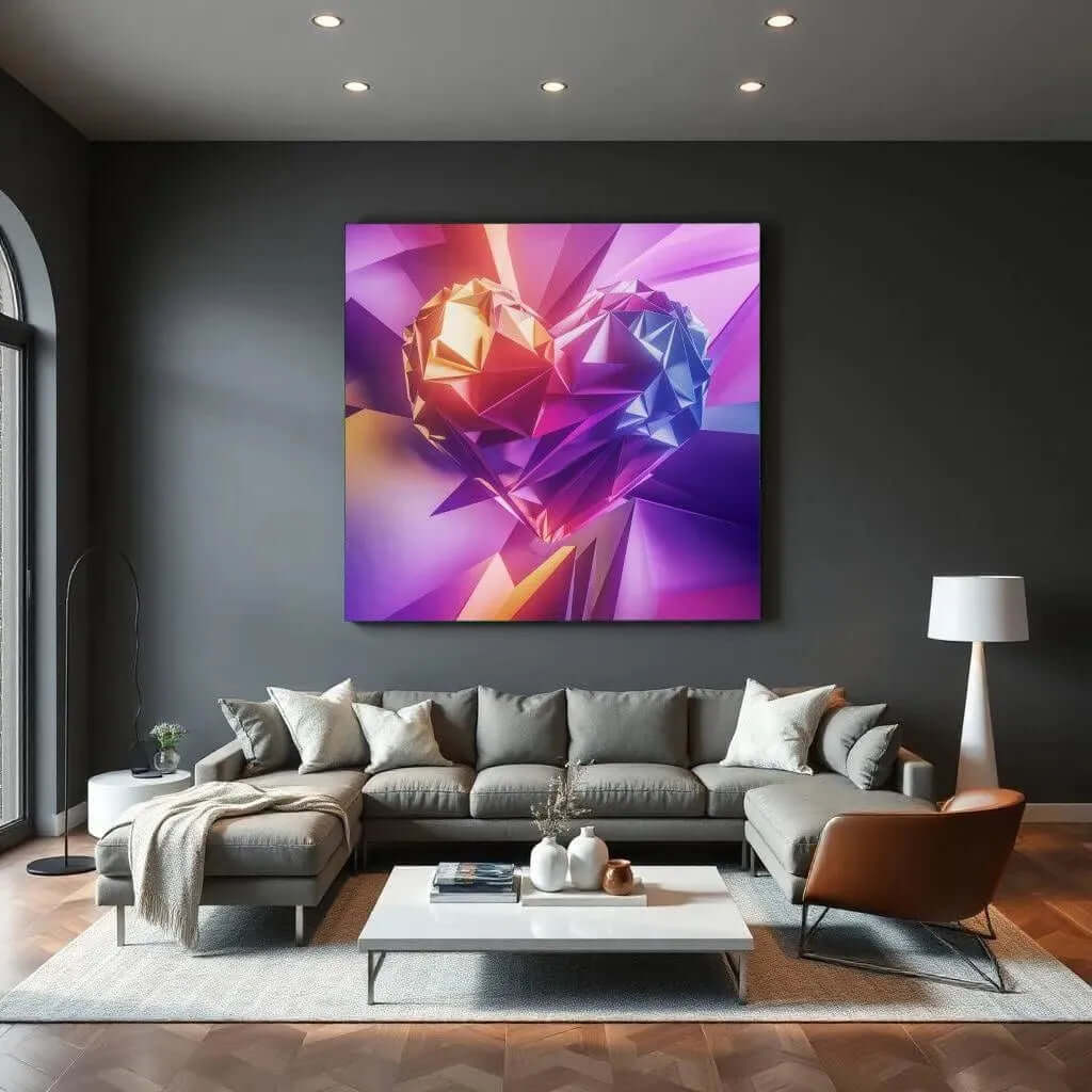 Crystal Heart - Online Schilderij - Canvas Schilderij