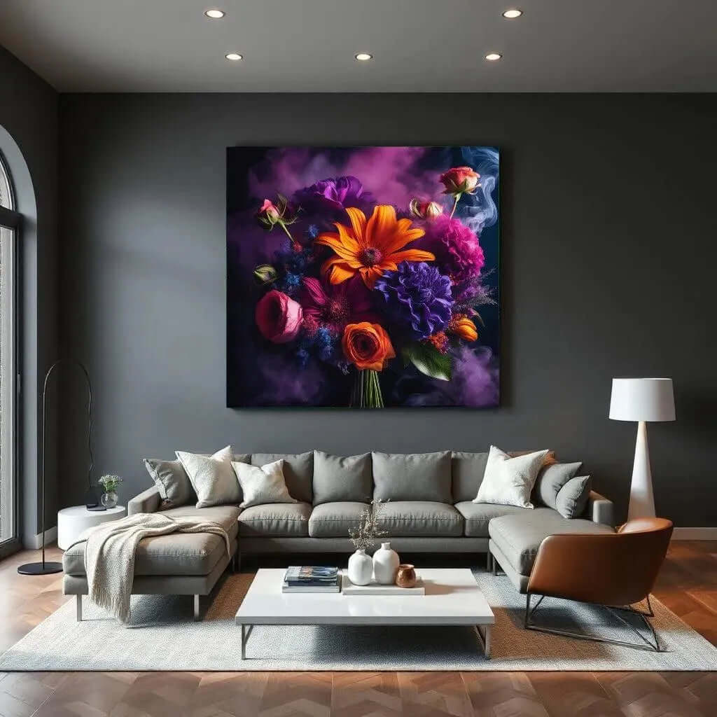 Midnight Bouquet - Online Schilderij - Canvas Schilderij