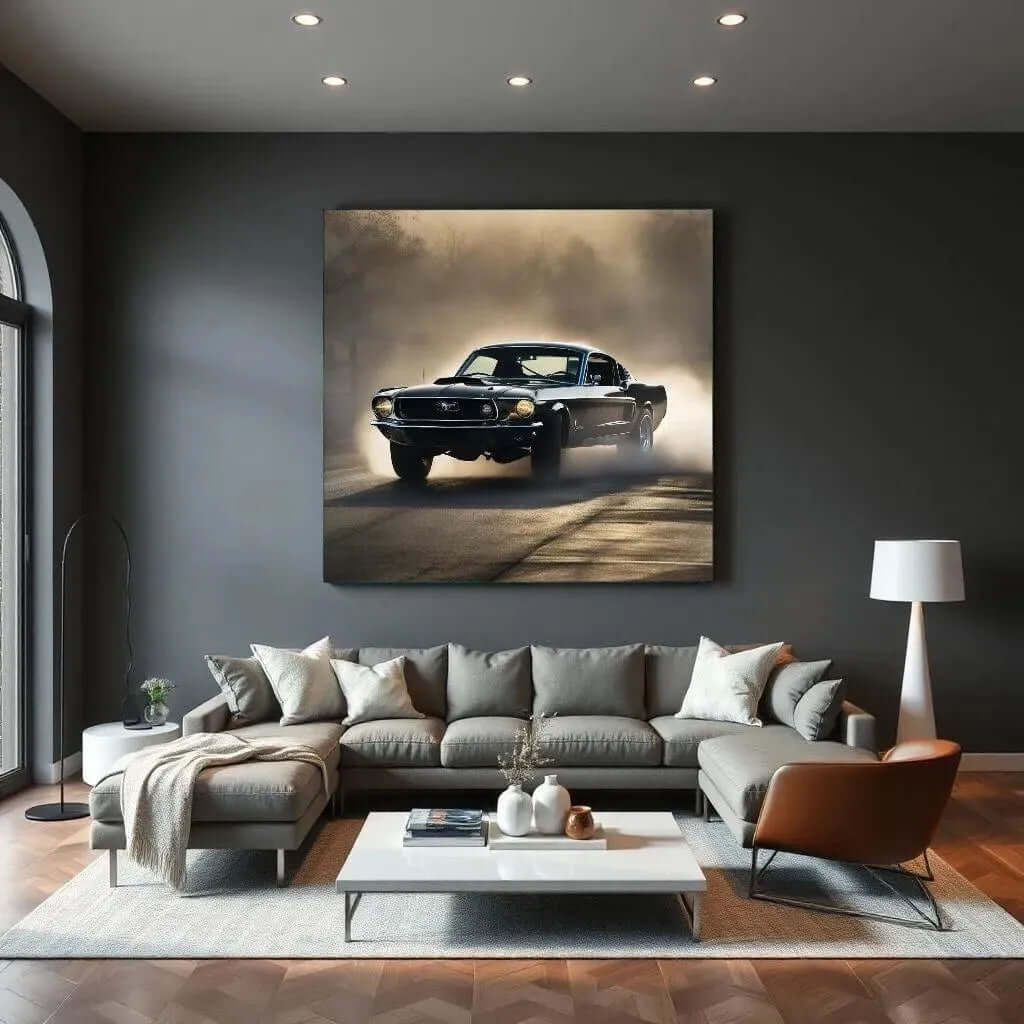 Midnight Mustang - Online Schilderij - Canvas Schilderij