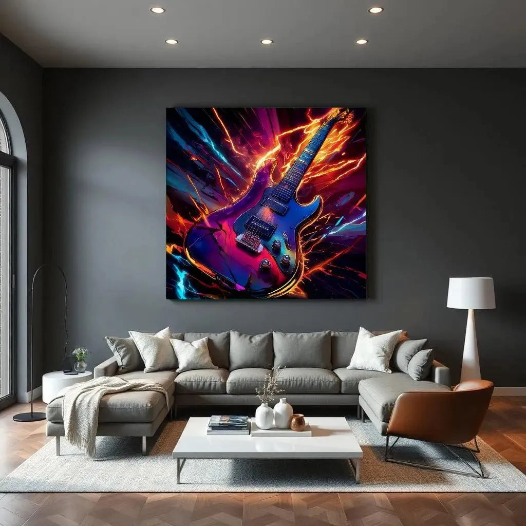 Flaming Strings - Online Schilderij - Canvas Schilderij