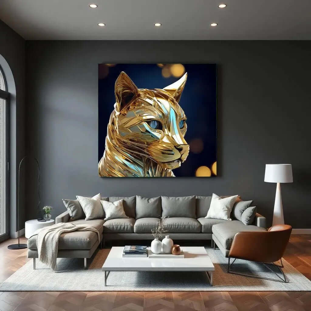 Aurum Feline - Online Schilderij - Canvas Schilderij