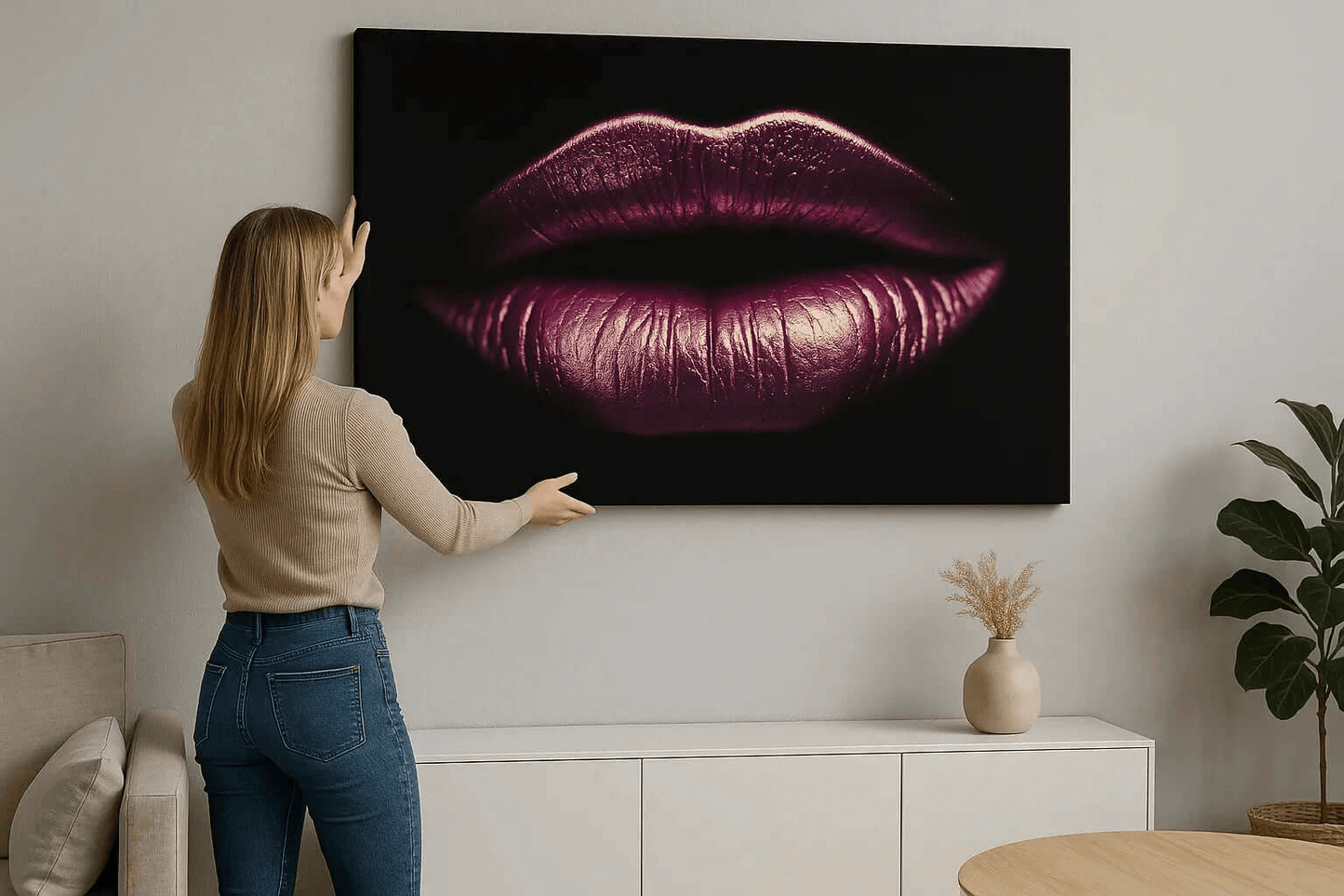 Lipstick - Online Schilderij - Glas Schilderij