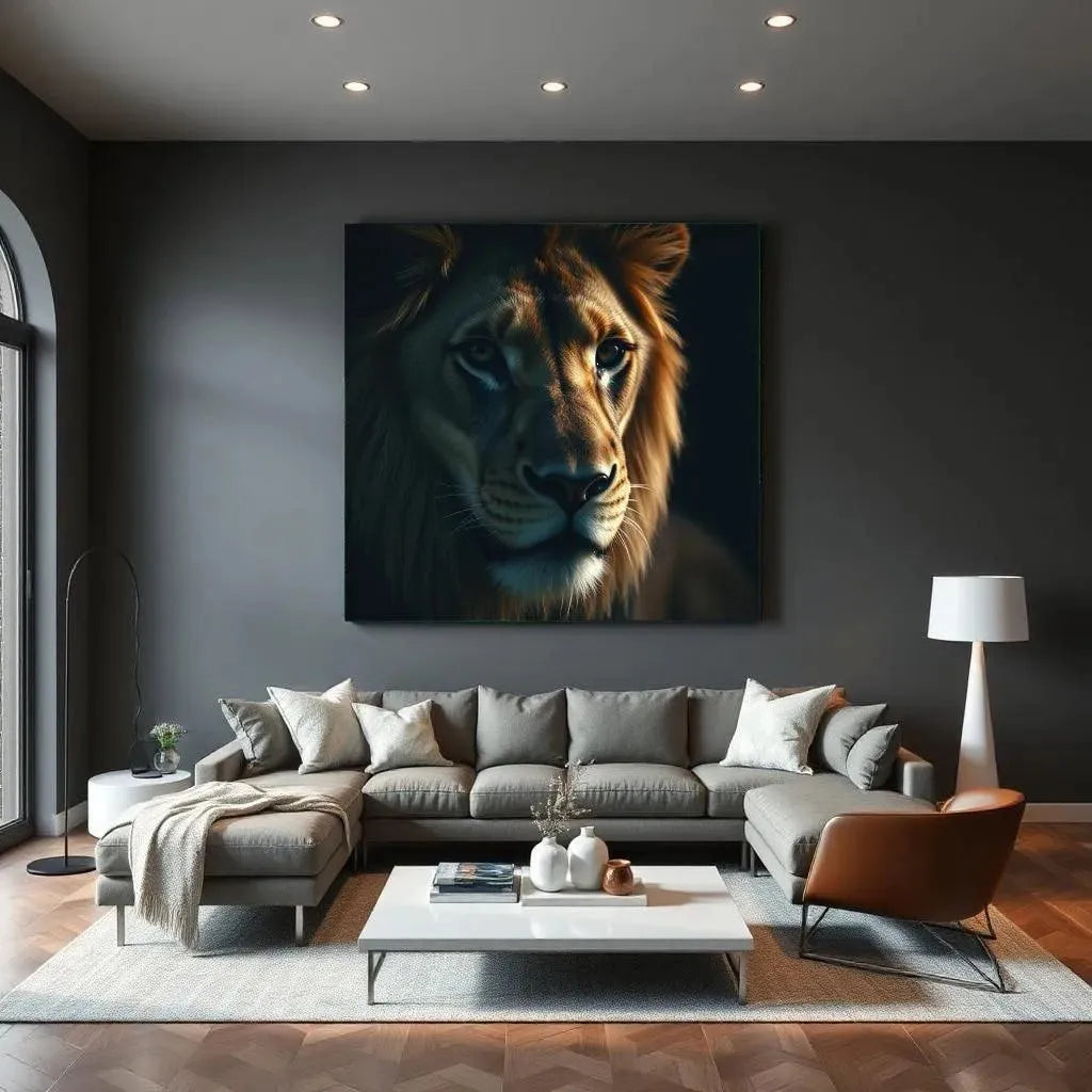 Majestic Lion - Online Schilderij - Canvas Schilderij