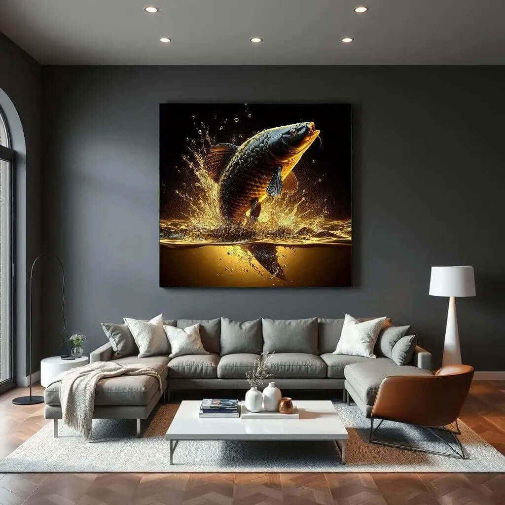 Midnight Carp - Online Schilderij - Canvas Schilderij