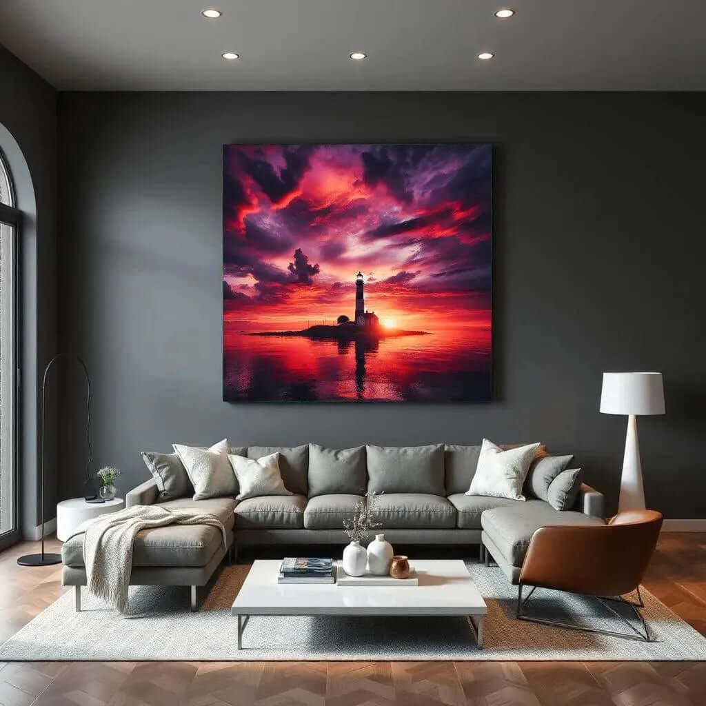 Scarlet Seascape - Online Schilderij - Canvas Schilderij