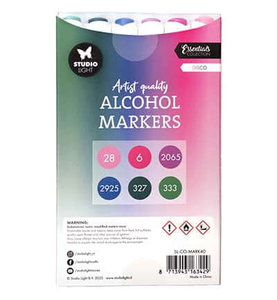 Studio Light Alcohol Markers Disco Essentials nr. 40 set met 6 dubbelzijdige markers
