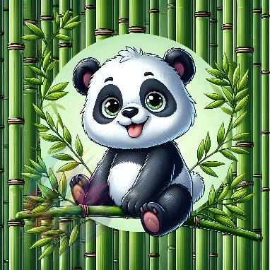 Bamboe Baby Panda - Online Schilderij - Glas Schilderij