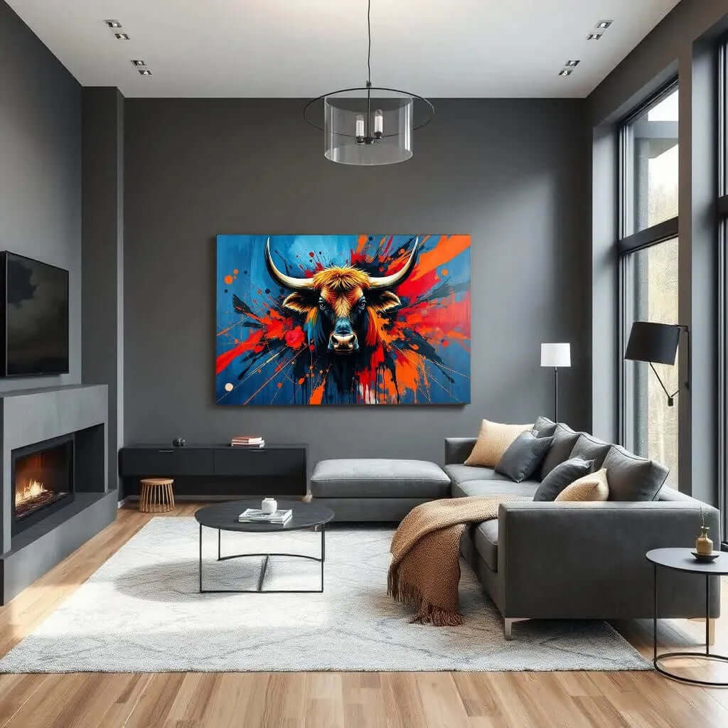 Bull Art - Online Schilderij - Canvas Schilderij