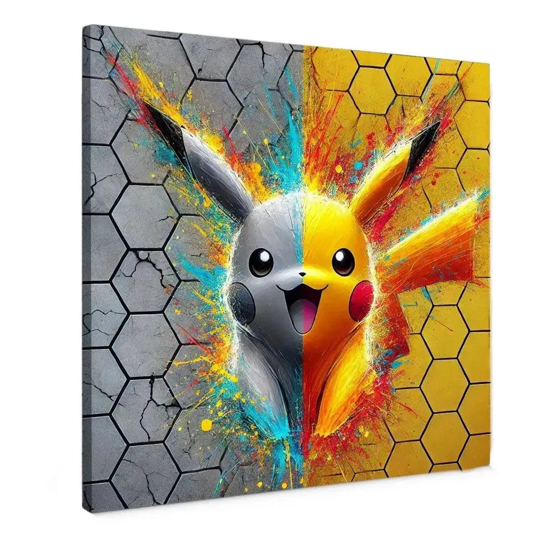 Pikachu Hexagon - Online Schilderij - Canvas Schilderij