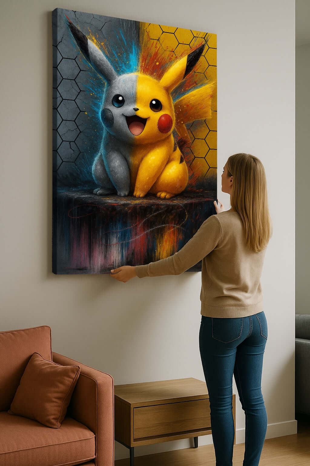 Pikachu Light and Shadow canvas schilderij