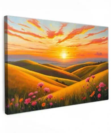 Rolling Hills at Dusk - Online Schilderij - Canvas Schilderij