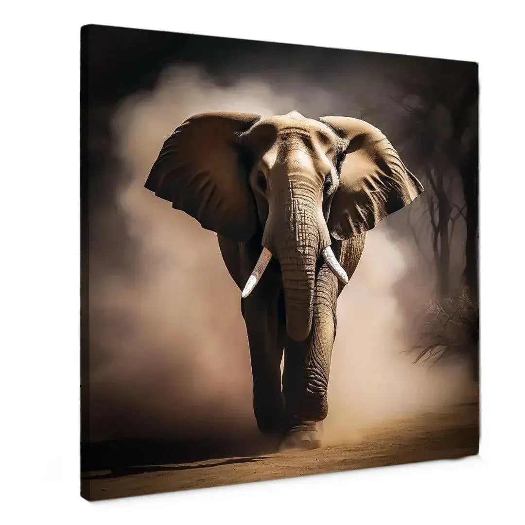 Elephant in Dust - Online Schilderij - Canvas Schilderij