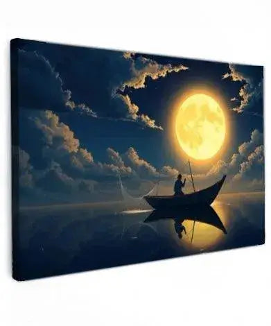 Full Moon Fishing - Online Schilderij - Canvas Schilderij