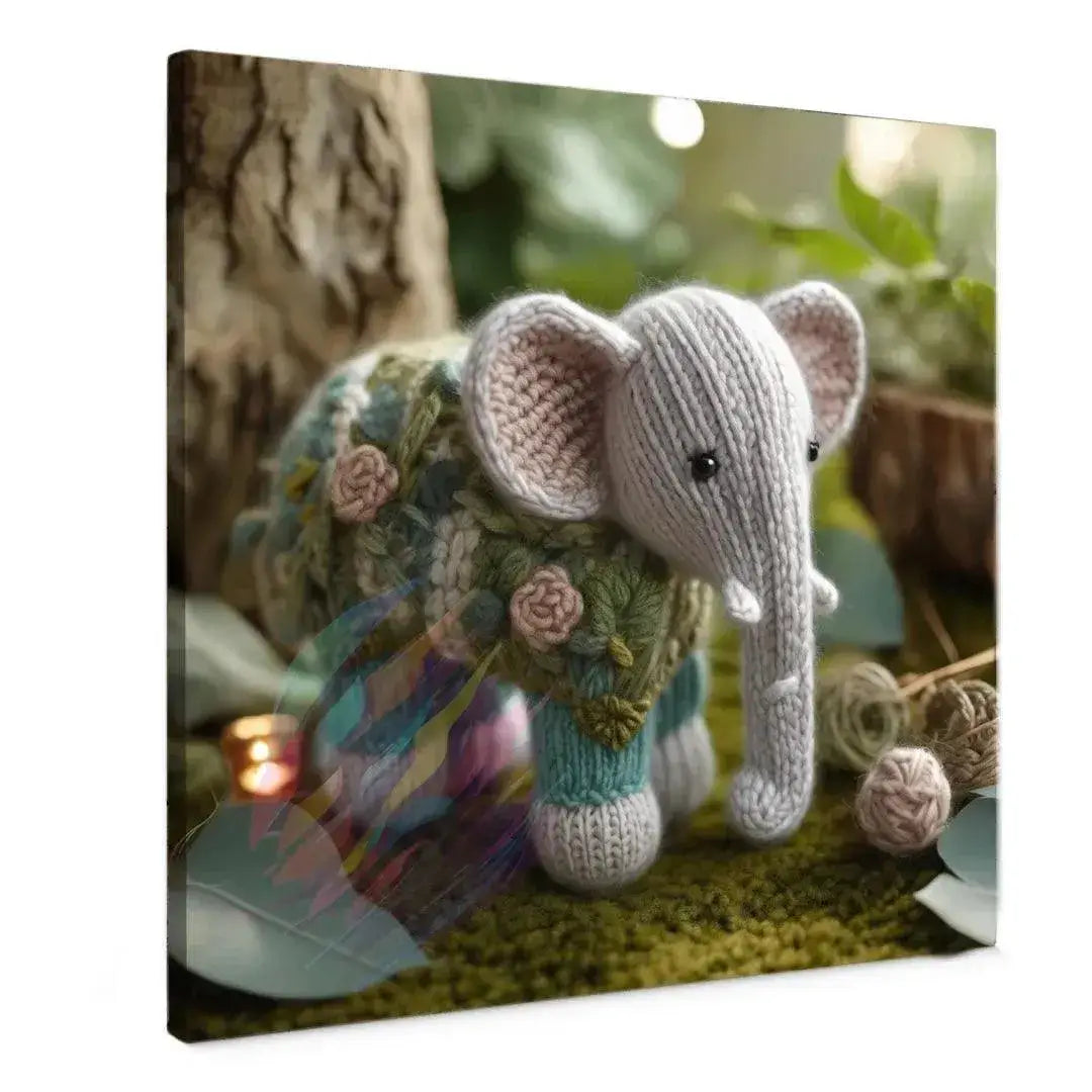 Rosy the Knit Elephant - Online Schilderij - Canvas Schilderij