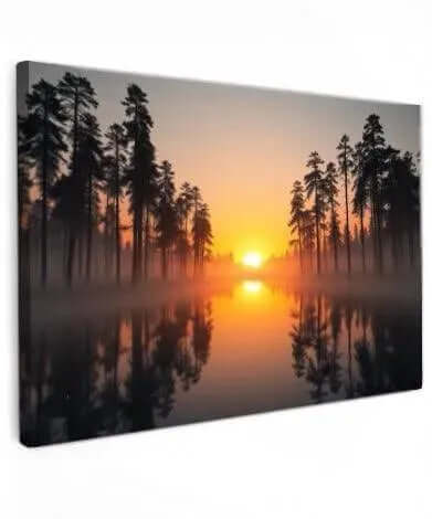 Lake of Fire Sunset - Online Schilderij - Canvas Schilderij