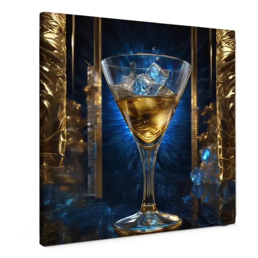 Blue Ice Martini - Online Schilderij - Canvas Schilderij