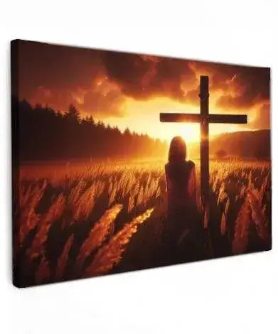 Peaceful Sunset Prayer - Online Schilderij - Canvas Schilderij