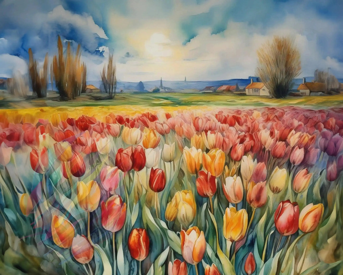 Tulip Field Dreams - Online Schilderij - Canvas Schilderij